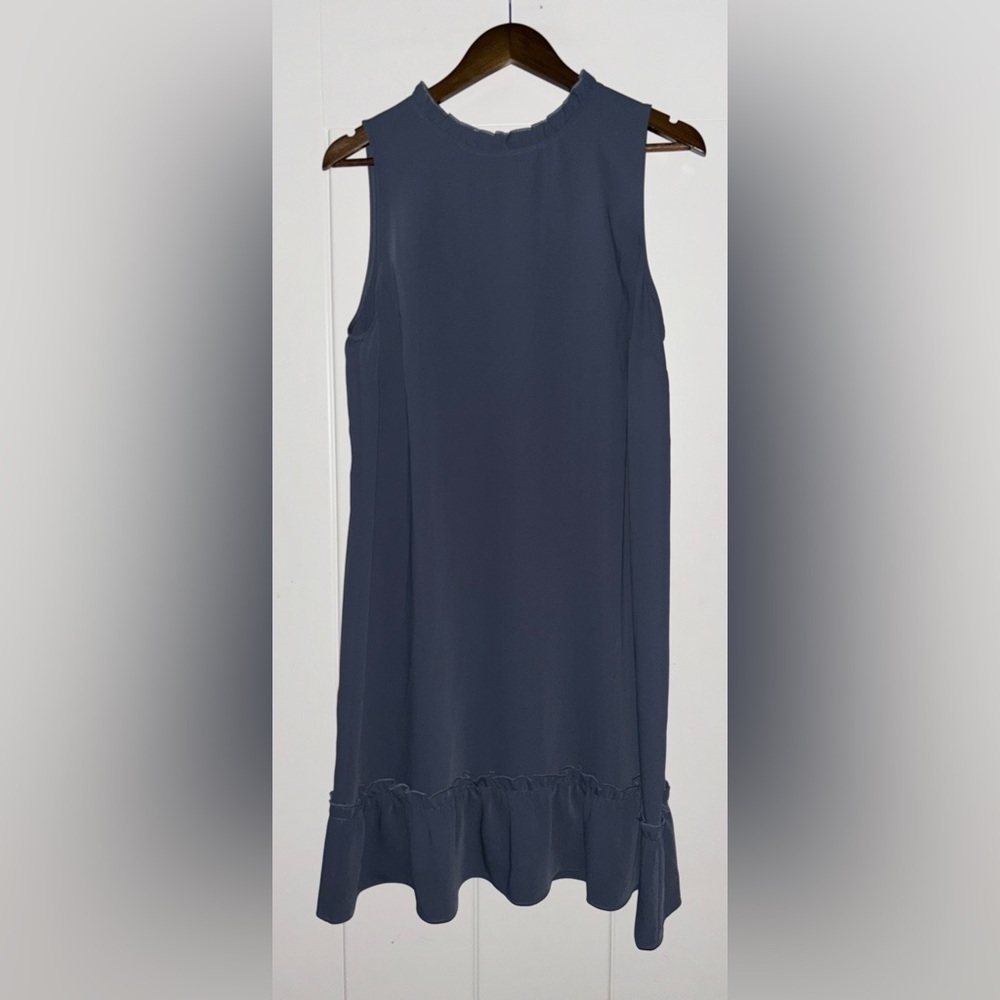 Loft Women Mock Sleeveless Shift Mini Dress A-Line Ruffle Hem Formal Party Event